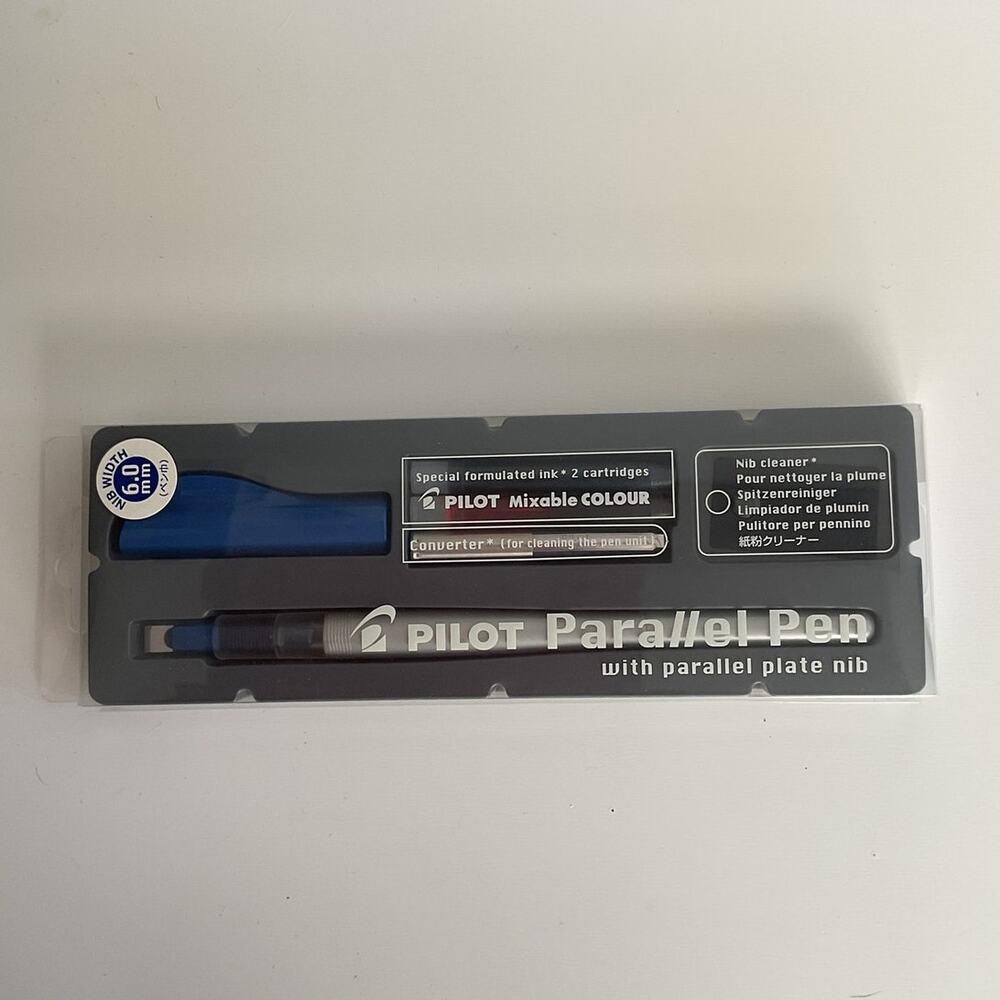 NEW Pilot Parallel Calligraphy Fountain Pen Medium 6.0mm Black & Red Ink